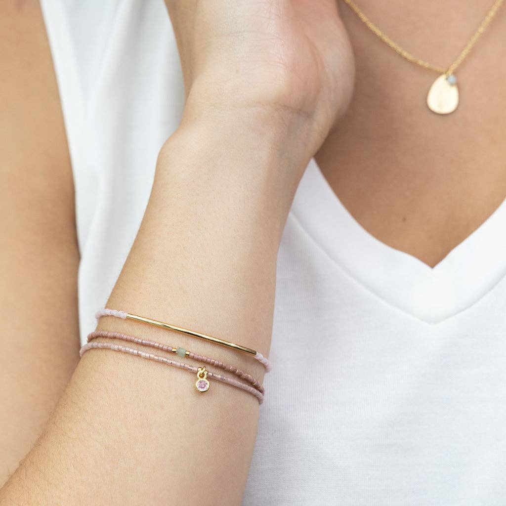 Miyuki Bracelet Trio - Blush/Gold