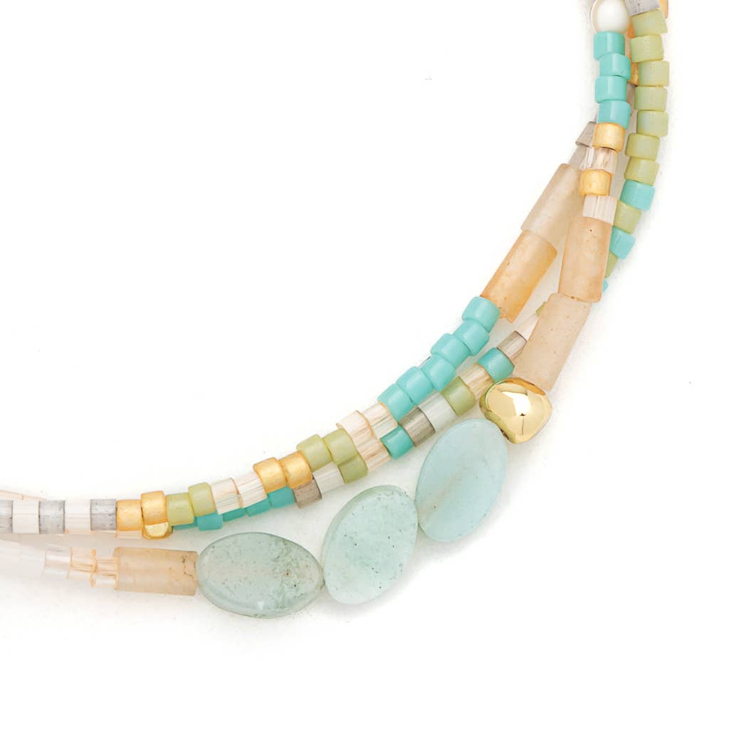 Stacking Bracelet - Courage/Amazonite/Gold