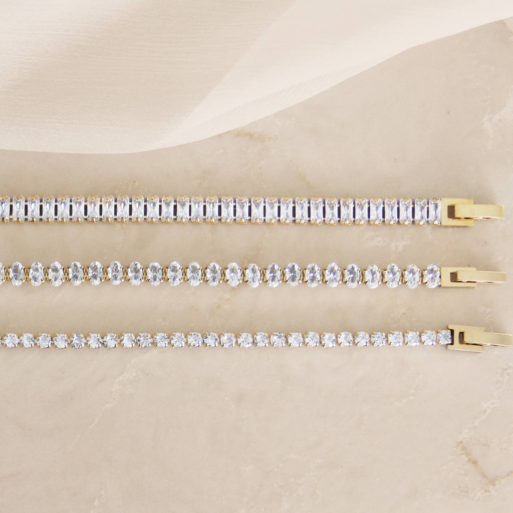 Tennis Bracelet: Gold / Oval