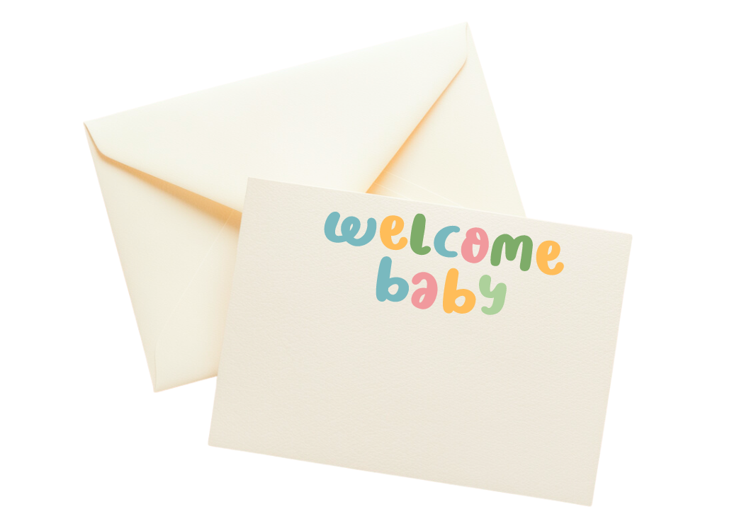 Handwritten Note- WELCOME BABY Mini Card