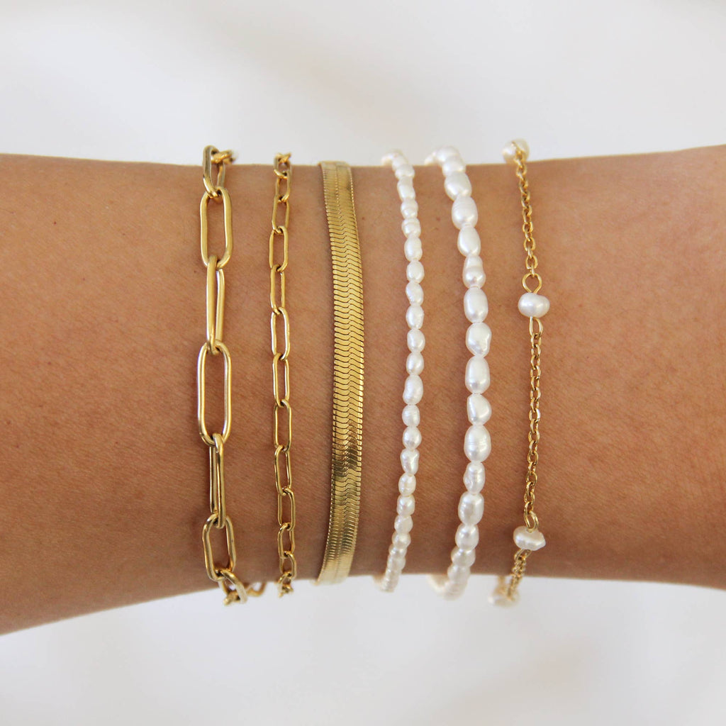Pearl by the Yard Bracelet: Gold