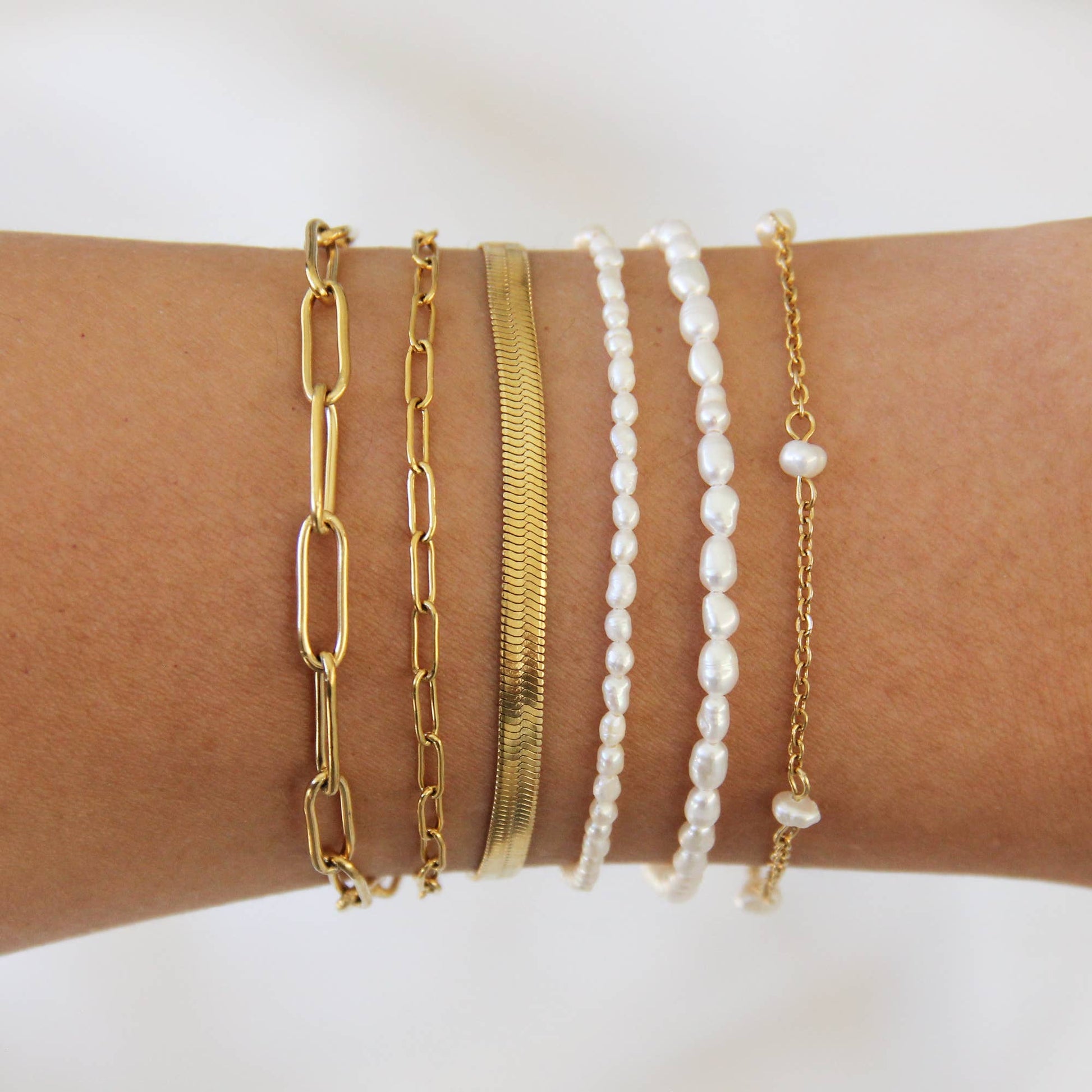 Pearl by the Yard Bracelet: Gold