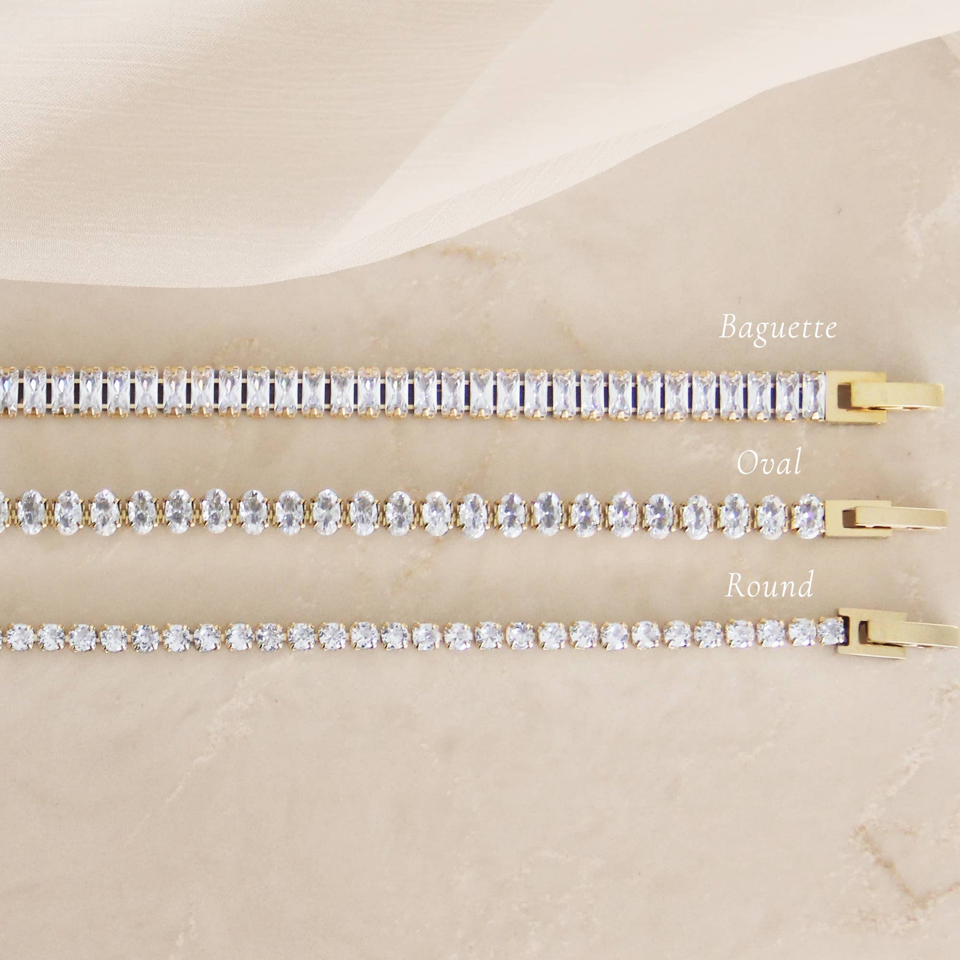 Tennis Bracelet: Gold / Oval