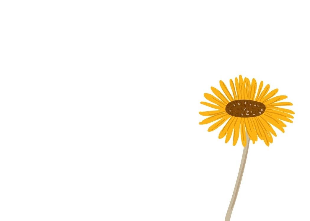 Handwritten Note- SUNFLOWER Mini Card