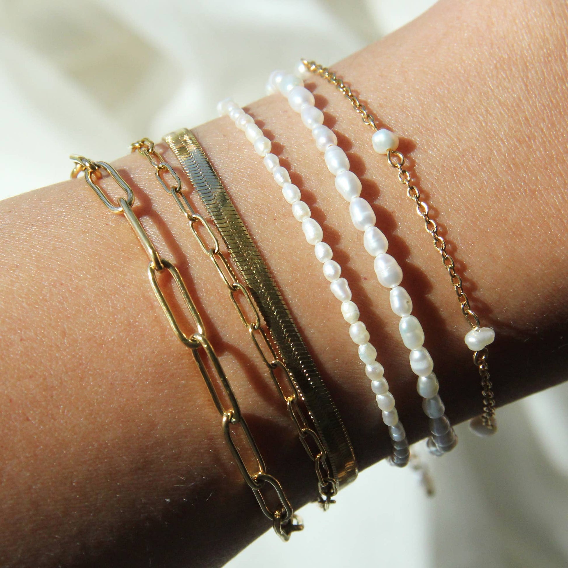 Pearl by the Yard Bracelet: Gold