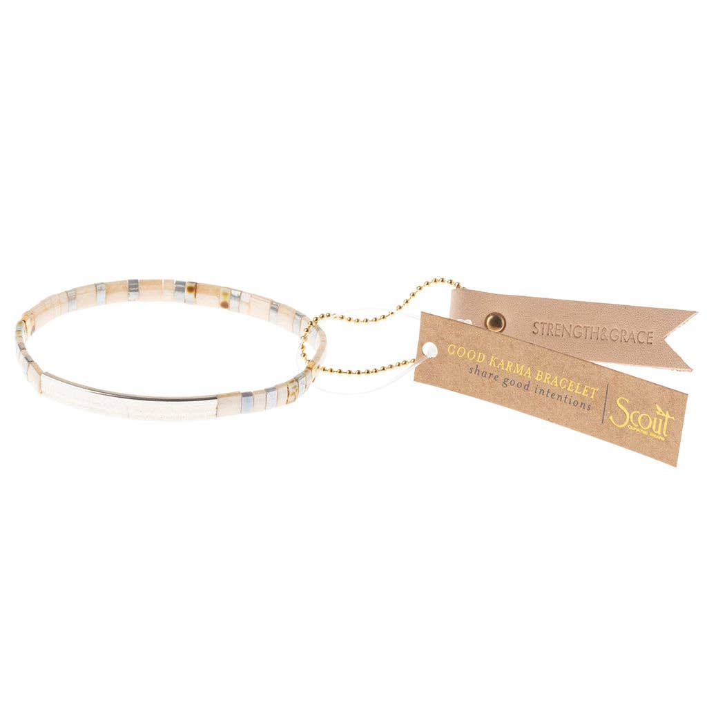 Miyuki Bracelet | Strength & Grace - Ivory/Silver