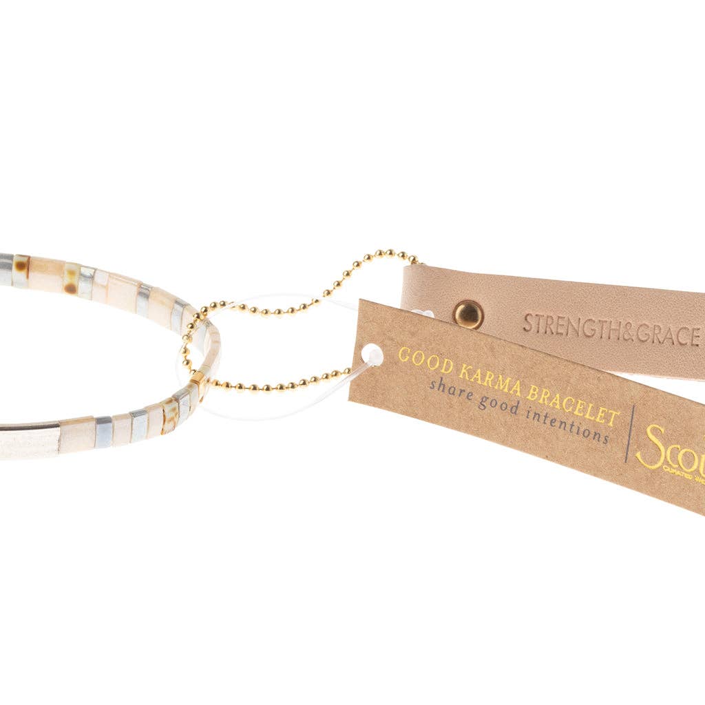 Miyuki Bracelet | Strength & Grace - Ivory/Silver